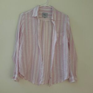 Rails Pink & White Stripe Button Up Anthropologie size S